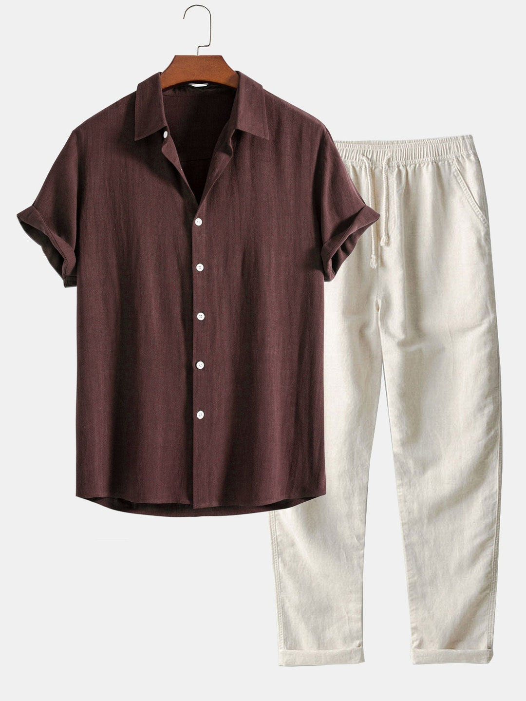 Men’s Lightweight Breathable Summer Shirt and Pants Set