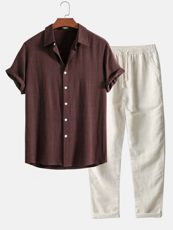 Men’s Lightweight Breathable Summer Shirt and Pants Set