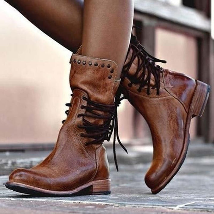 Cameron - Leather Lace-Up Boots