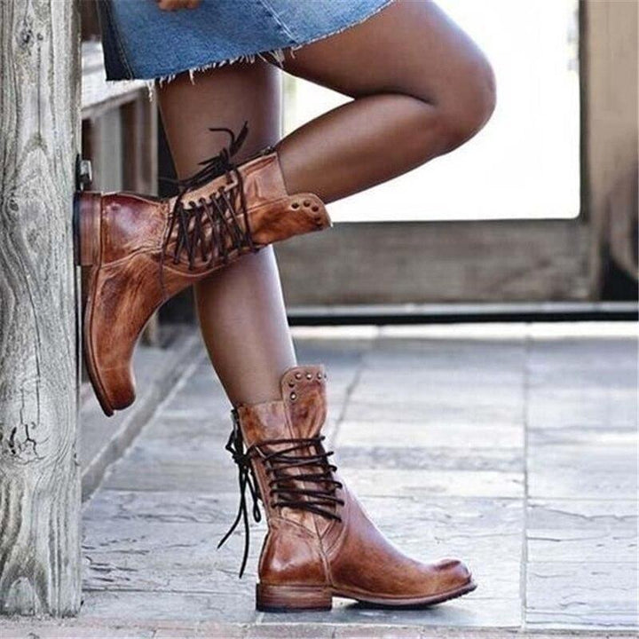 Cameron - Leather Lace-Up Boots