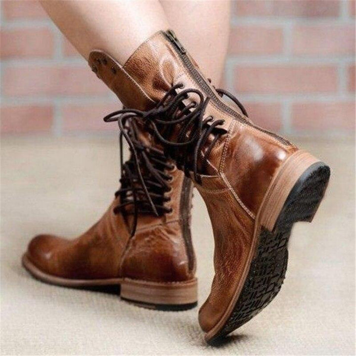 Cameron - Leather Lace-Up Boots