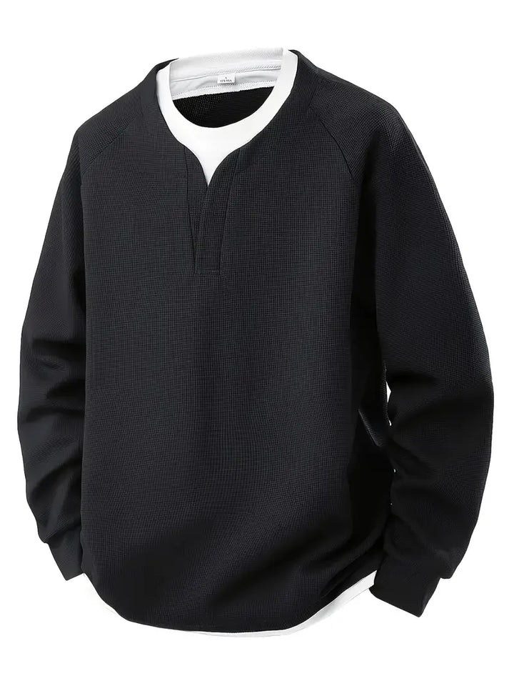 Men’s Long Sleeve Layered Waffle Knit Shirt
