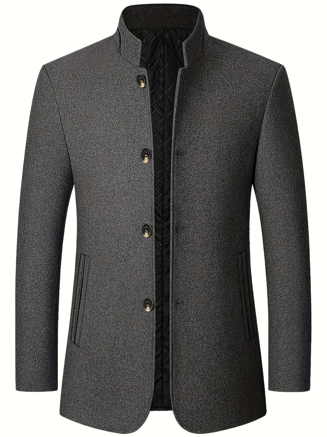 Men’s Slim Fit Winter Coat with Stand Collar