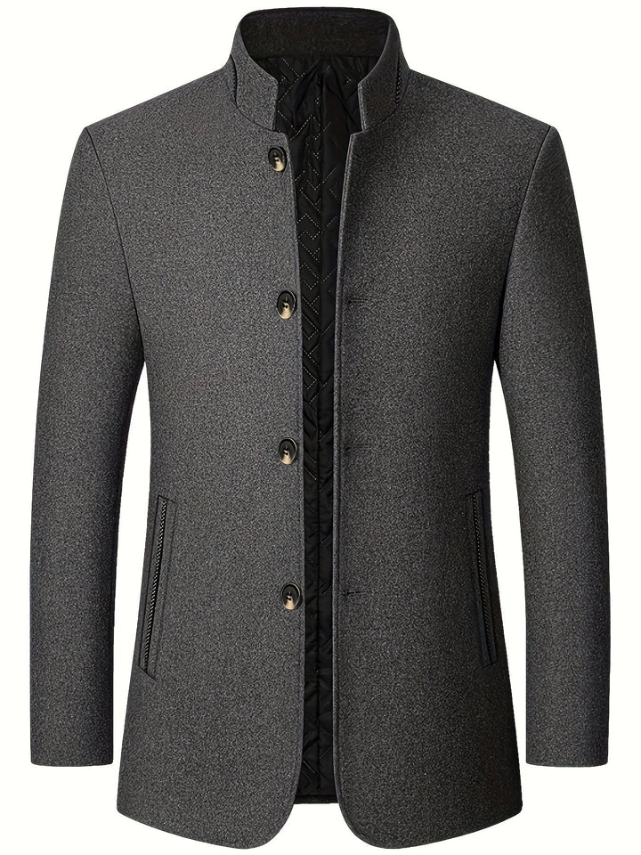 Men’s Slim Fit Winter Coat with Stand Collar