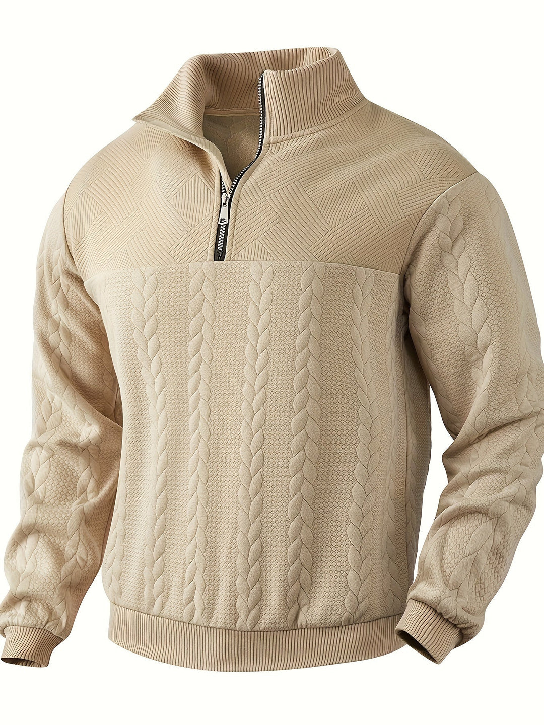 Men’s Cable Knit Quarter-Zip Sweater