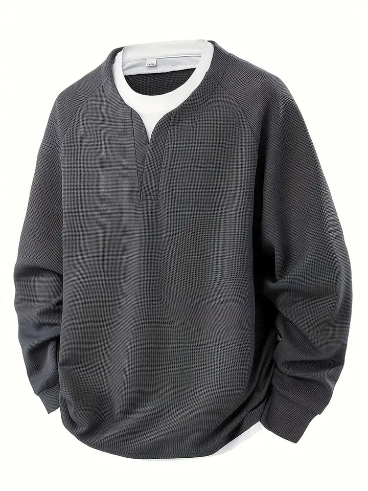 Men’s Long Sleeve Layered Waffle Knit Shirt
