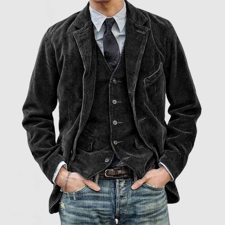 Men’s Classic Fit Corduroy Blazer with Waistcoat