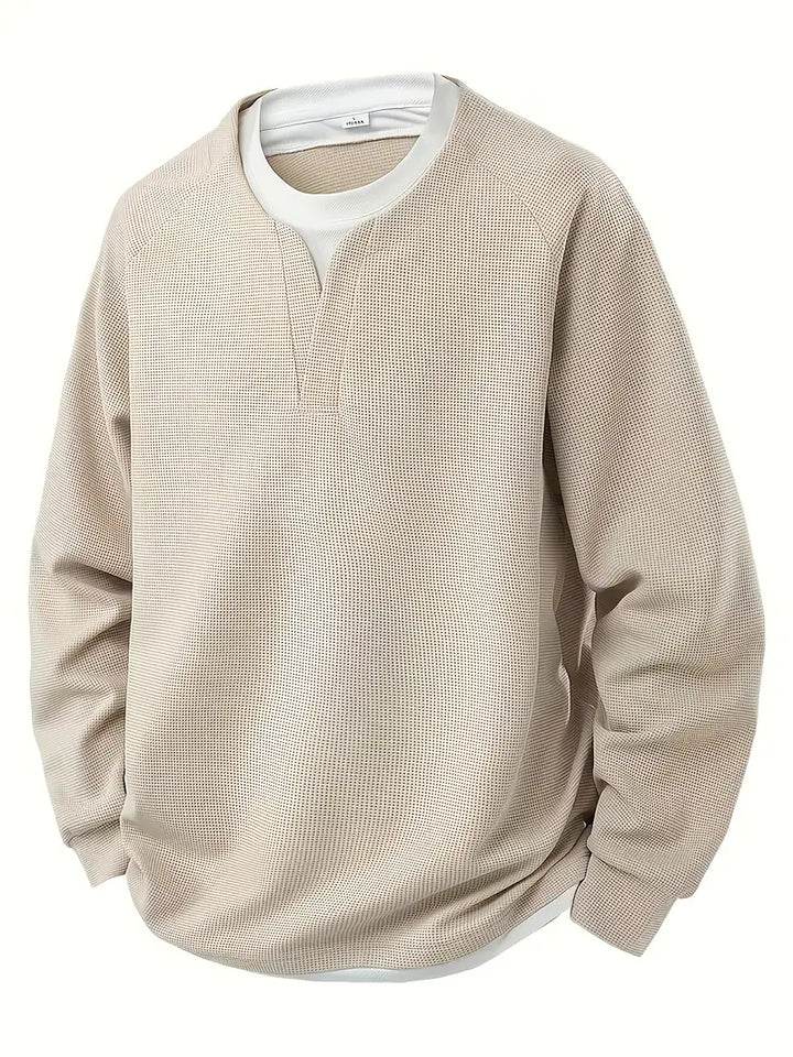 Men’s Long Sleeve Layered Waffle Knit Shirt