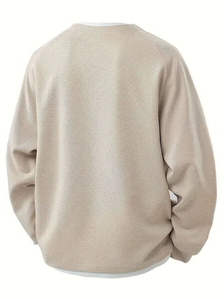 Men’s Long Sleeve Layered Waffle Knit Shirt