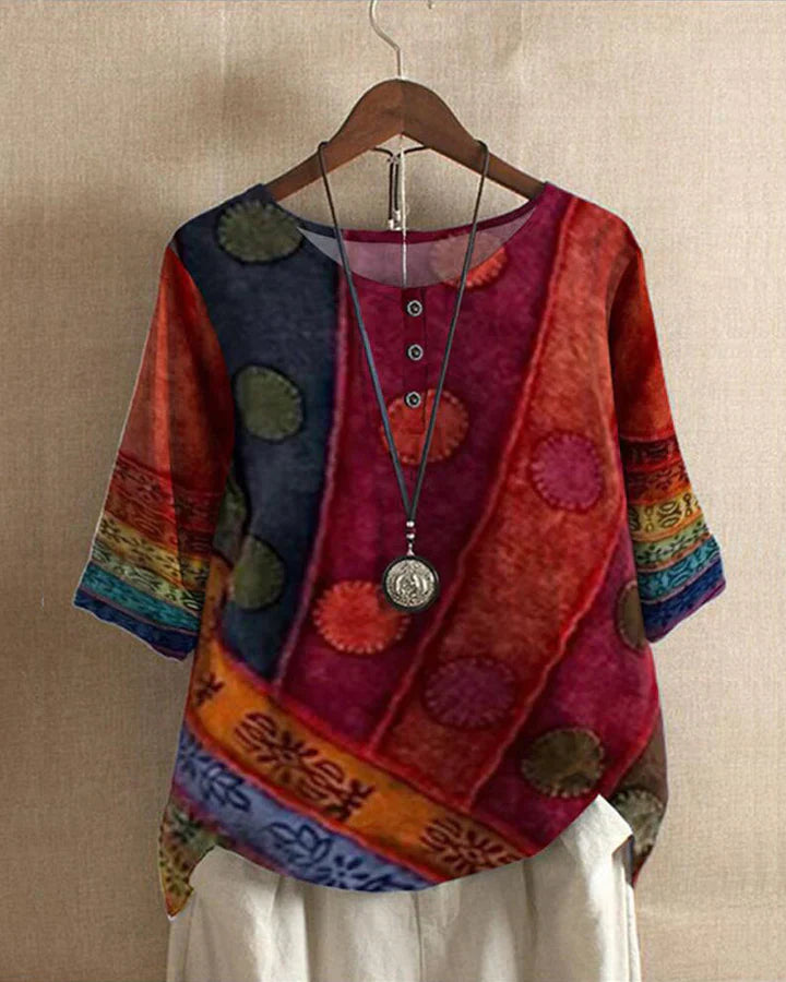 SUMMER - TRENDY SHORT SLEEVE BOHO TOP