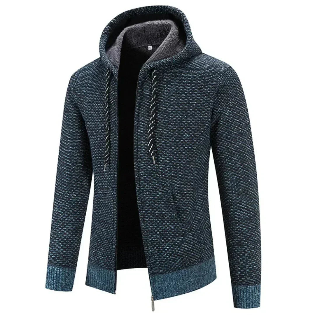 Men’s Cozy Zip-Up Knit Hoodie