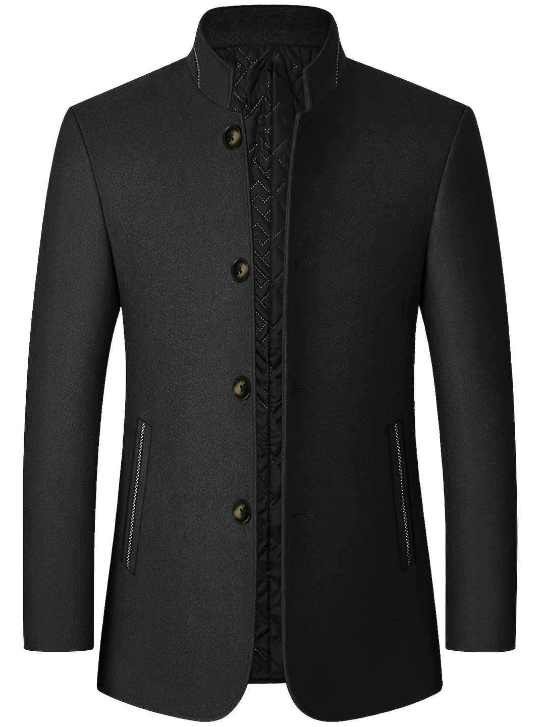 Men’s Slim Fit Winter Coat with Stand Collar
