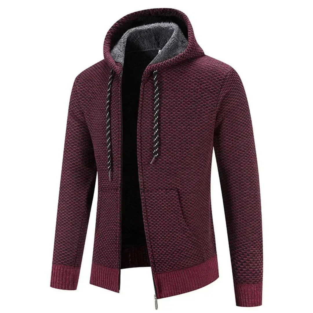 Men’s Cozy Zip-Up Knit Hoodie