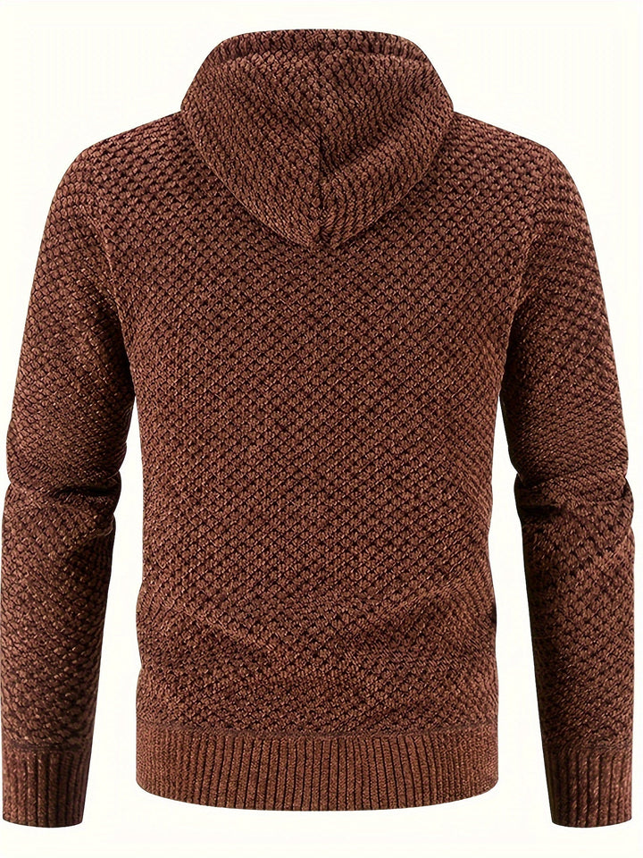 Soft-Lined Cozy Knit Hooded Sweater Jacket