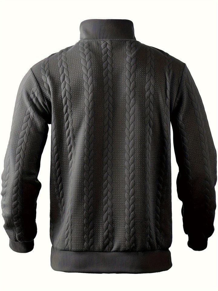 Men’s Cable Knit Quarter-Zip Sweater
