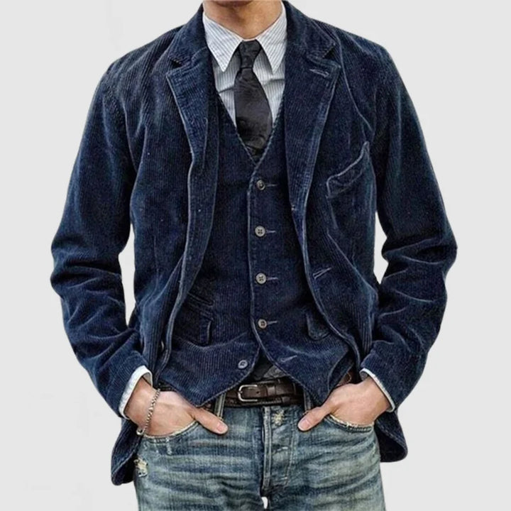 Men’s Classic Fit Corduroy Blazer with Waistcoat
