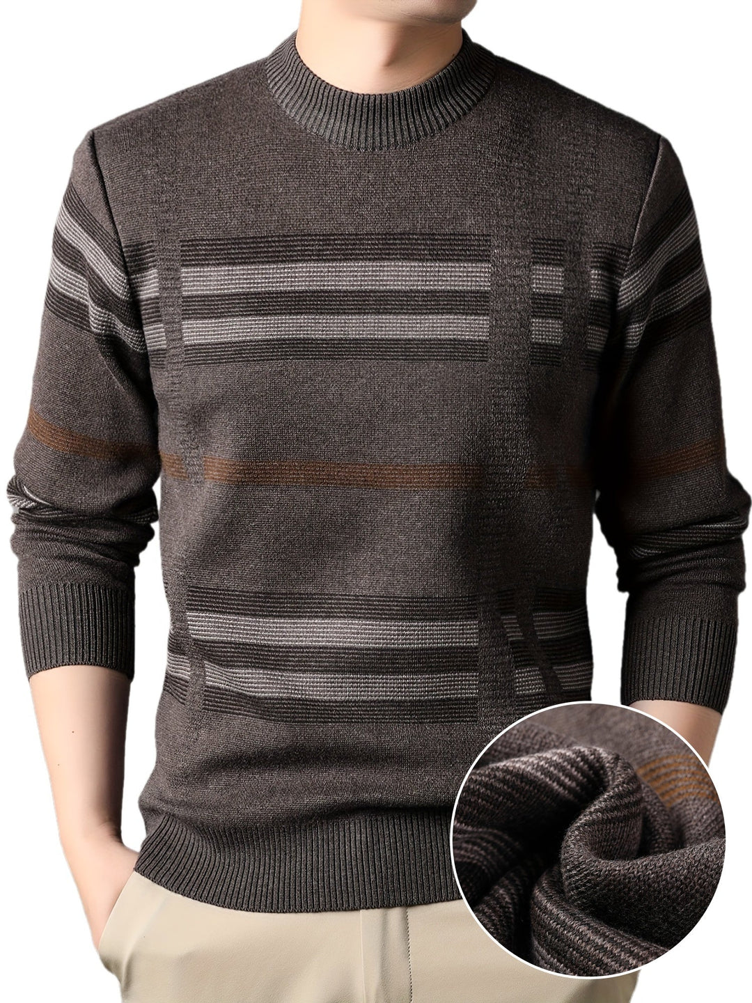 Men’s Slim-Fit Striped Knit Sweater