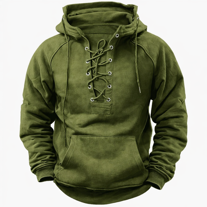 Men's Relaxed Fit Lace-Up Hoodie