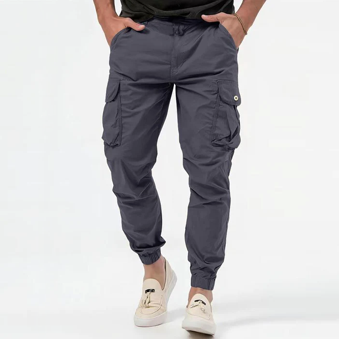 Men’s Tapered Cargo Joggers with Elastic Cuffs