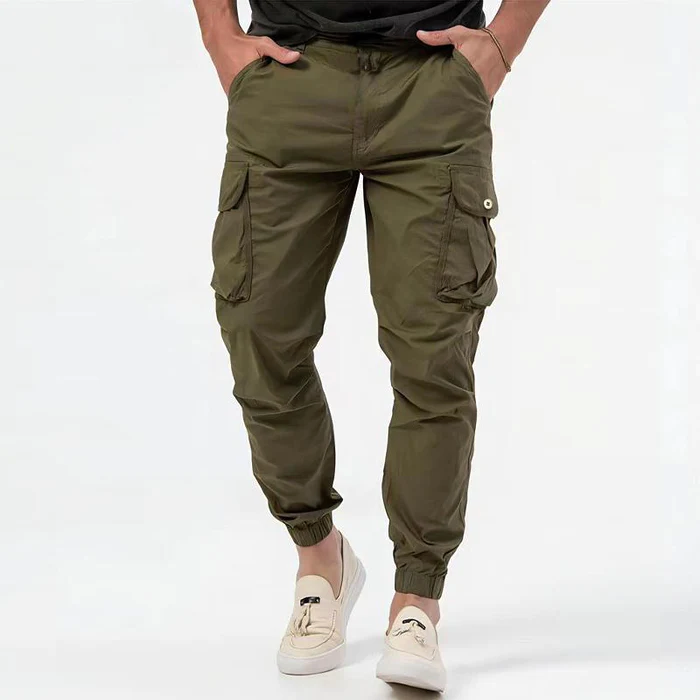 Men’s Tapered Cargo Joggers with Elastic Cuffs