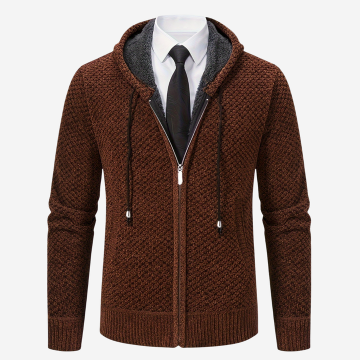 Soft-Lined Cozy Knit Hooded Sweater Jacket