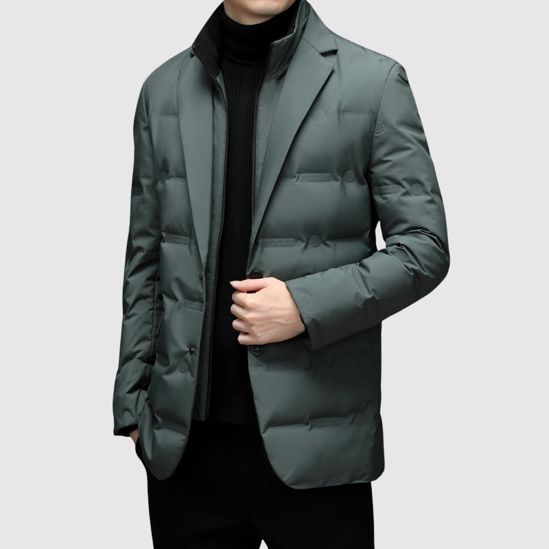 Men's Insulated Duck Down Blazer Jacket