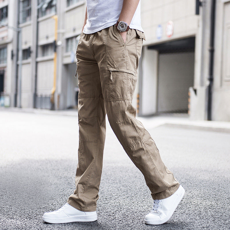 Casual Cargo Pants with Utility Pockets and Relaxed Fit