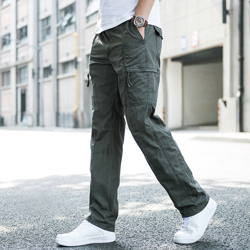 Casual Cargo Pants with Utility Pockets and Relaxed Fit