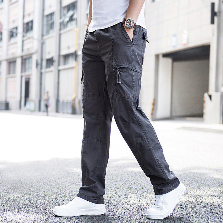 Casual Cargo Pants with Utility Pockets and Relaxed Fit