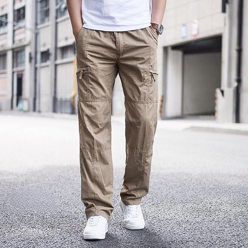 Casual Cargo Pants with Utility Pockets and Relaxed Fit