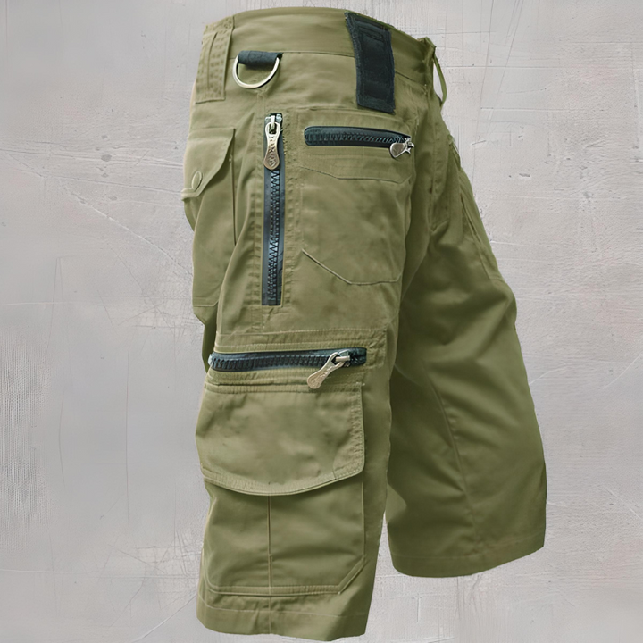 Men’s Tactical Cargo Shorts with Multiple Zippered Pockets