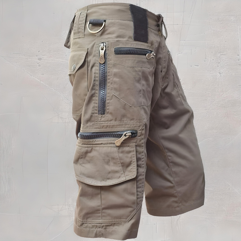 Men’s Tactical Cargo Shorts with Multiple Zippered Pockets