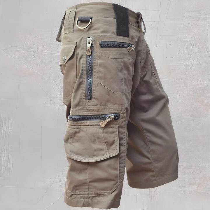 Men’s Tactical Cargo Shorts with Multiple Zippered Pockets