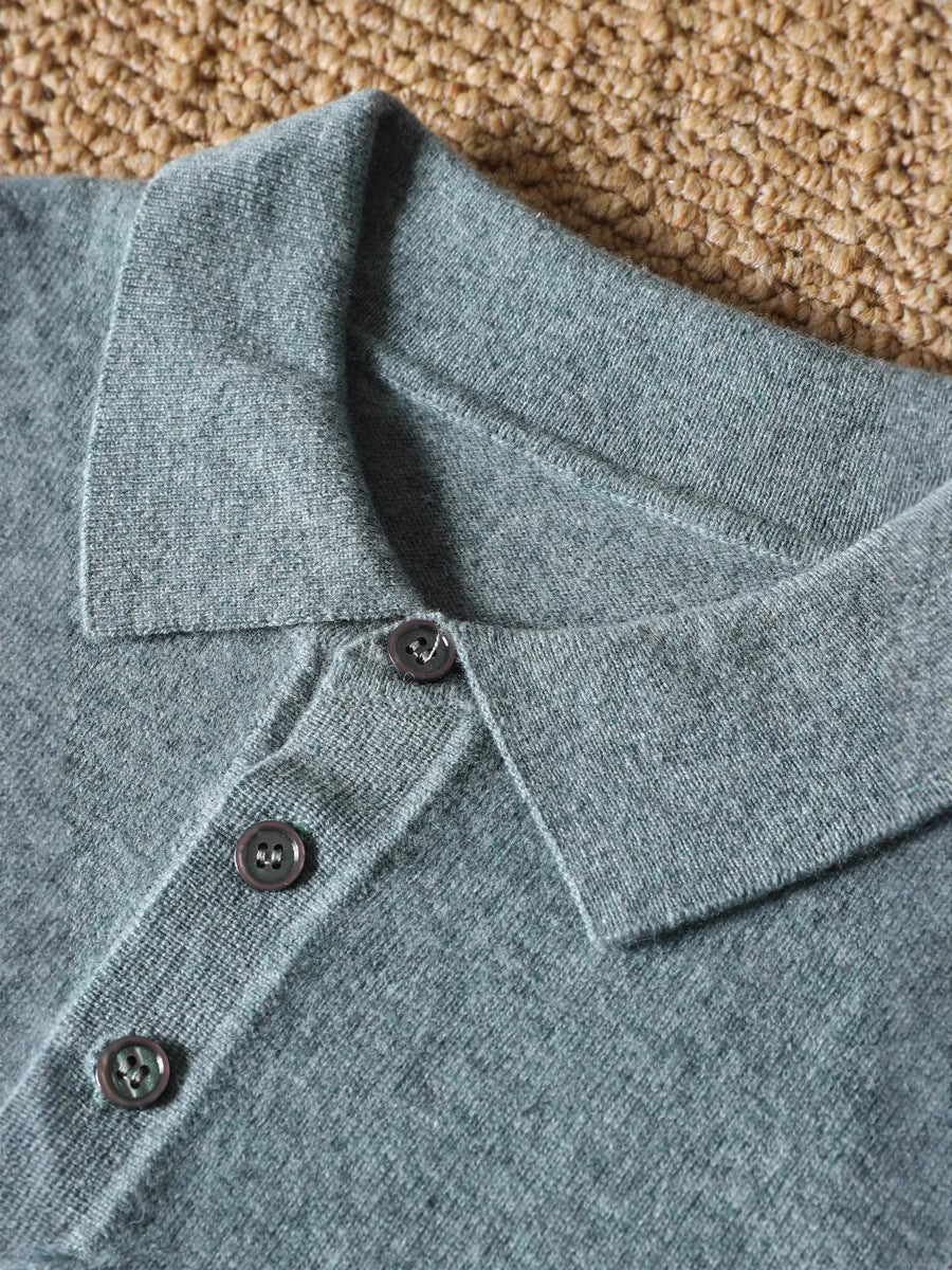 Men’s Lightweight Knit Polo Sweater