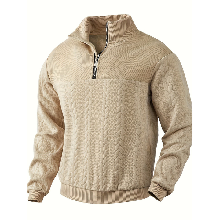 Men’s Cable Knit Quarter-Zip Sweater