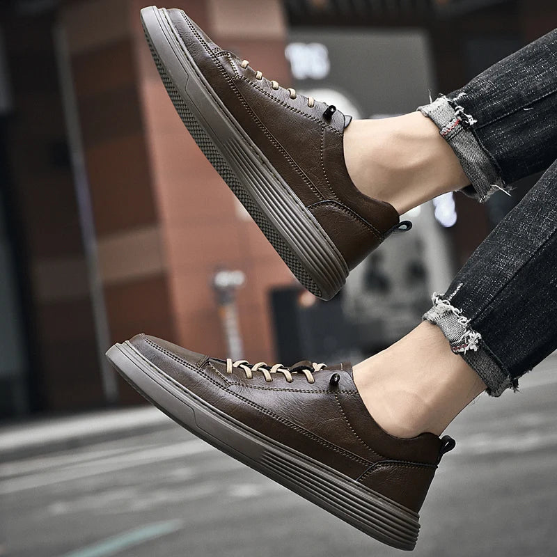 Men’s Casual Leather Lace-Up Shoes