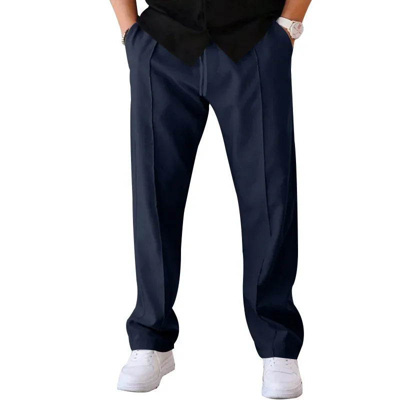 Men’s Relaxed Fit Drawstring Pants with Side Pockets