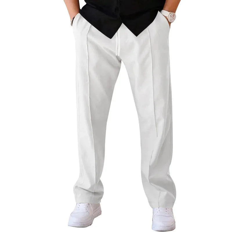 Men’s Relaxed Fit Drawstring Pants with Side Pockets