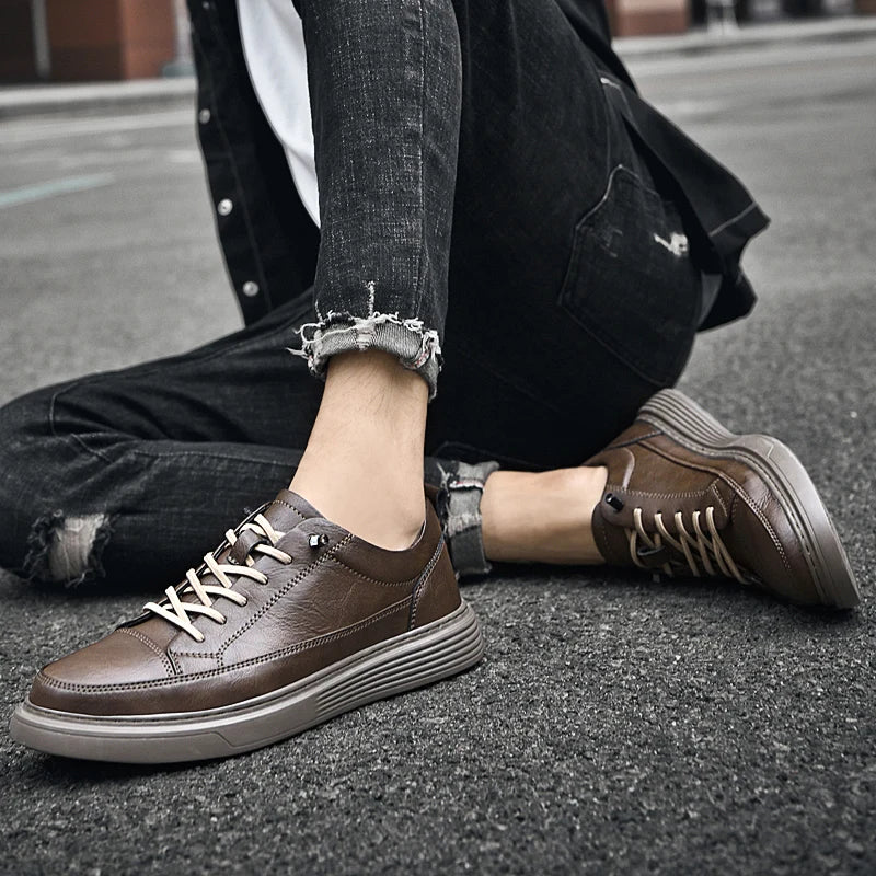 Men’s Casual Leather Lace-Up Shoes