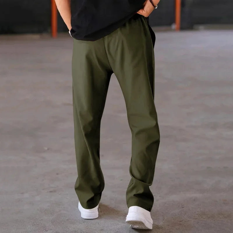 Men’s Relaxed Fit Drawstring Pants with Side Pockets