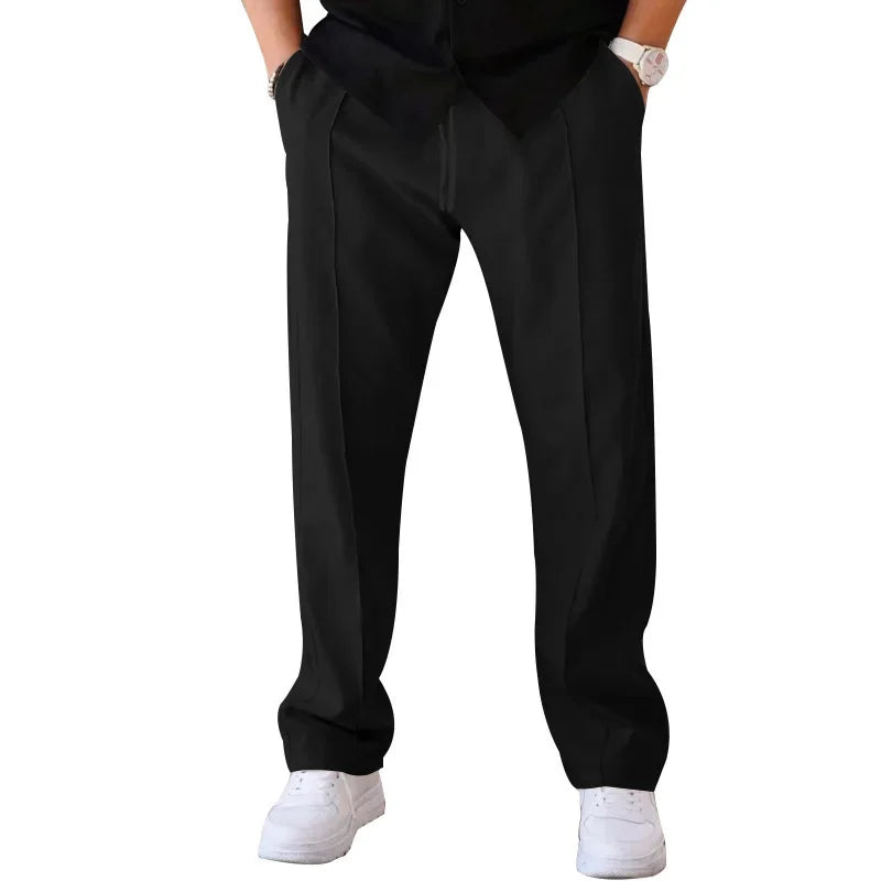 Men’s Relaxed Fit Drawstring Pants with Side Pockets