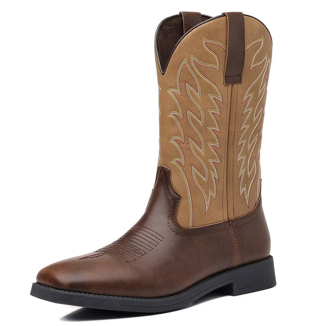 Men’s Western Cowboy Boots with Square Toe