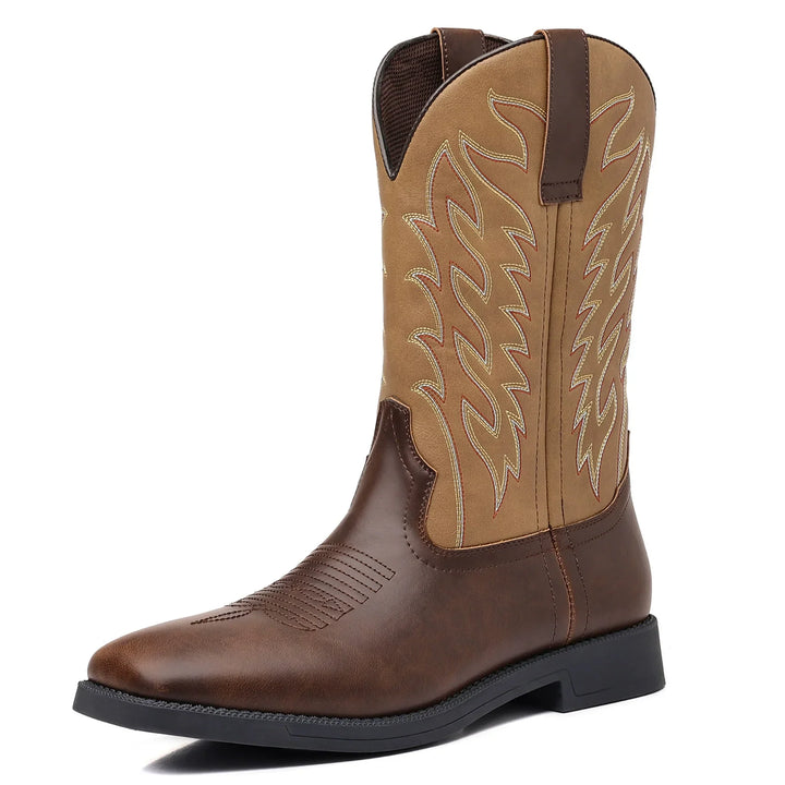 Men’s Western Cowboy Boots with Square Toe