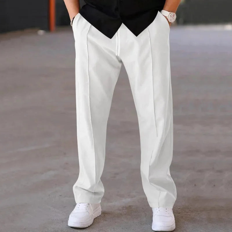 Men’s Relaxed Fit Drawstring Pants with Side Pockets