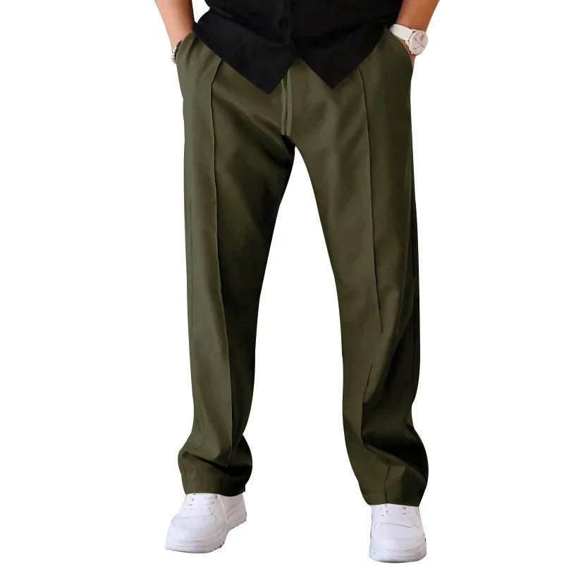 Men’s Relaxed Fit Drawstring Pants with Side Pockets