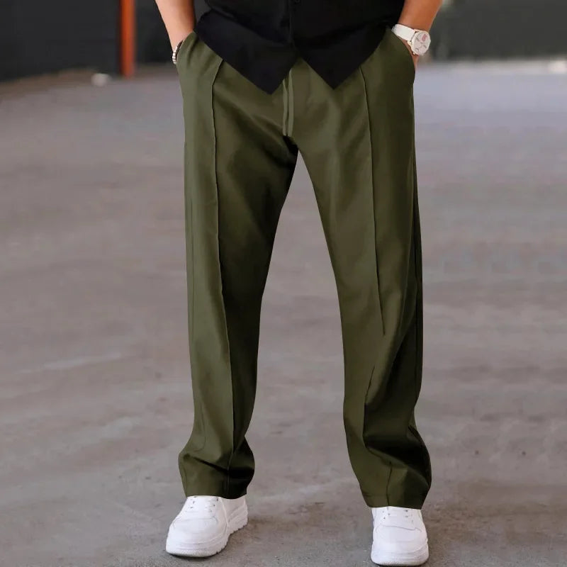 Men’s Relaxed Fit Drawstring Pants with Side Pockets