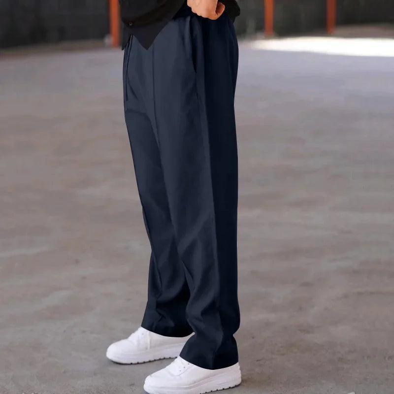 Men’s Relaxed Fit Drawstring Pants with Side Pockets