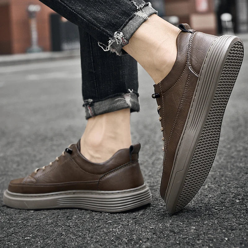 Men’s Casual Leather Lace-Up Shoes