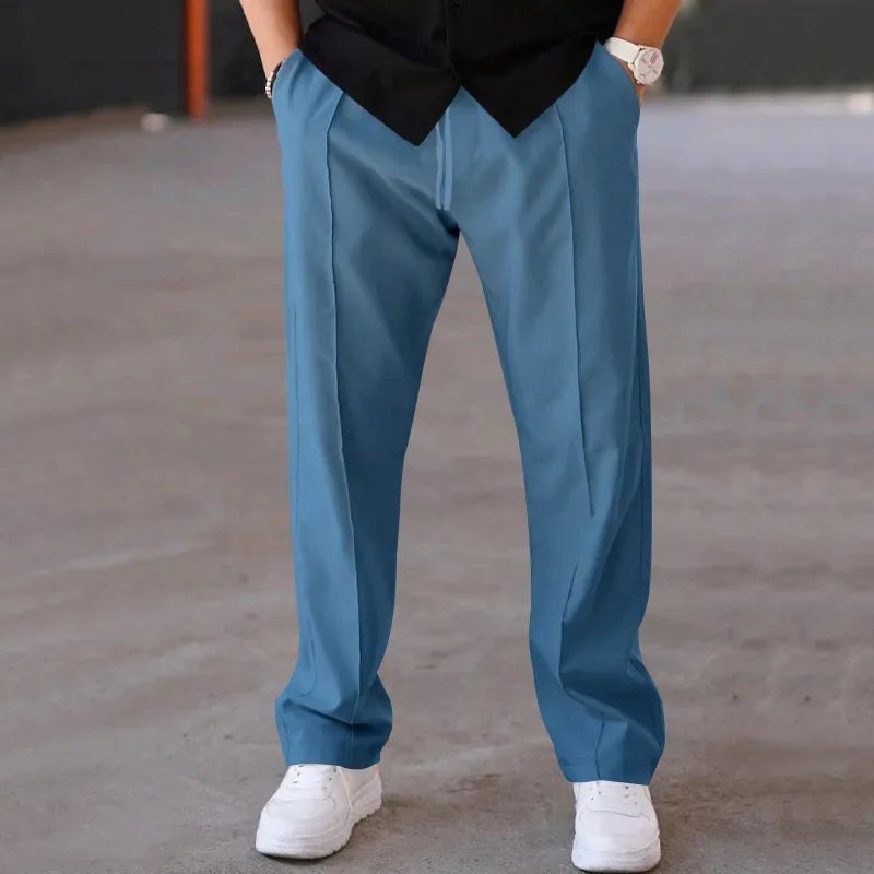 Men’s Relaxed Fit Drawstring Pants with Side Pockets
