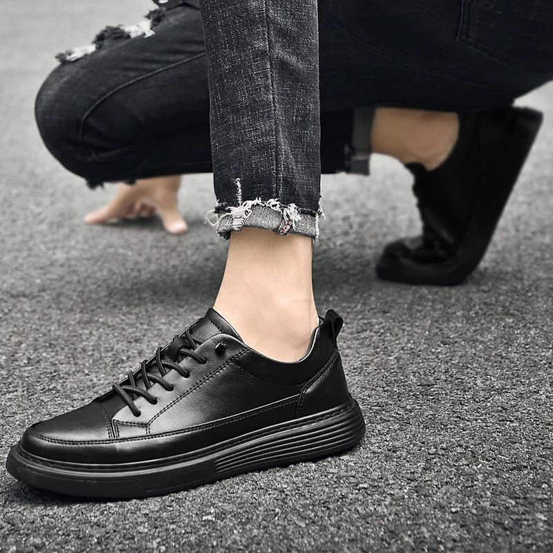 Men’s Casual Leather Lace-Up Shoes